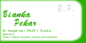 bianka pekar business card